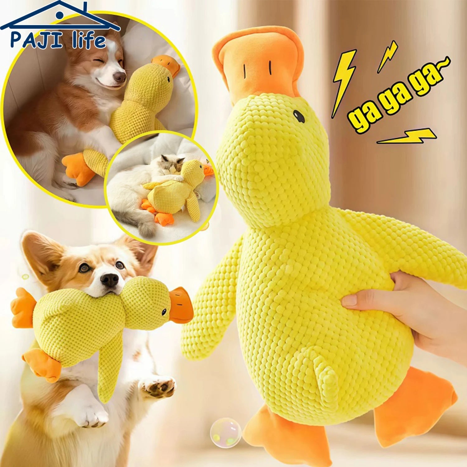 Plush Duck Dog Toy with Quack Sound | Durable Chew & Squeaky Toy