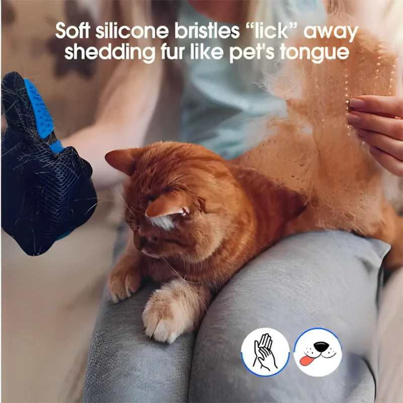 Pet Hair Remover Glove for Dogs & Cats | Deshedding Grooming Brush