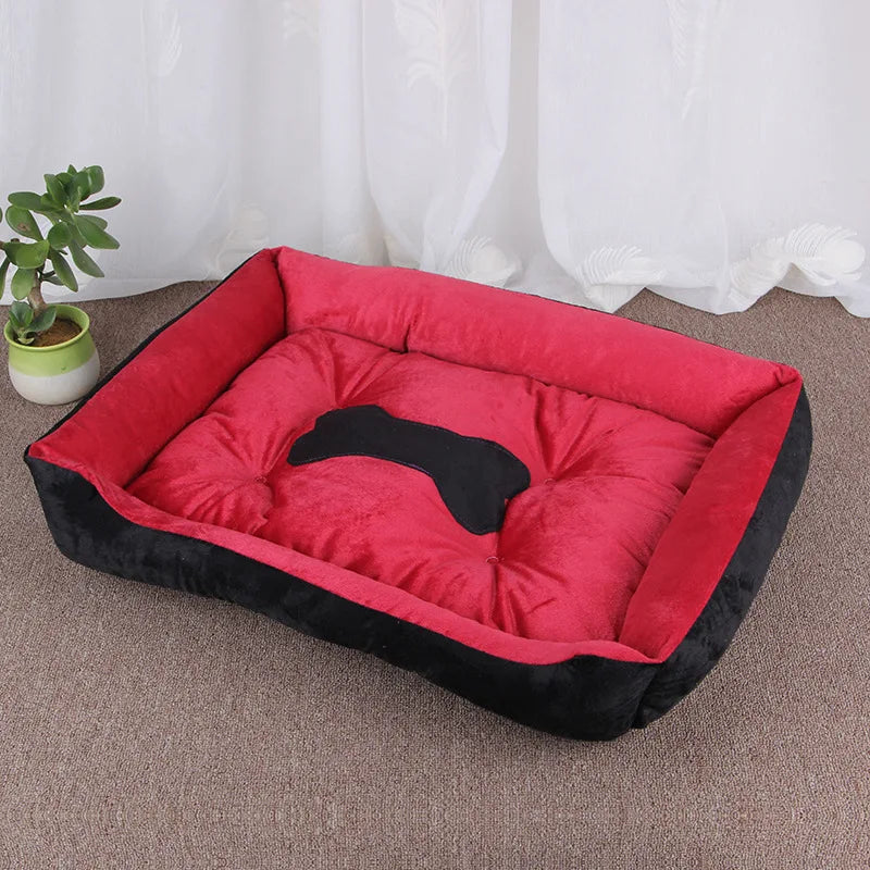 Soft Plush Dog Bed for Medium & Large Dogs | Washable Cozy Pet Sofa