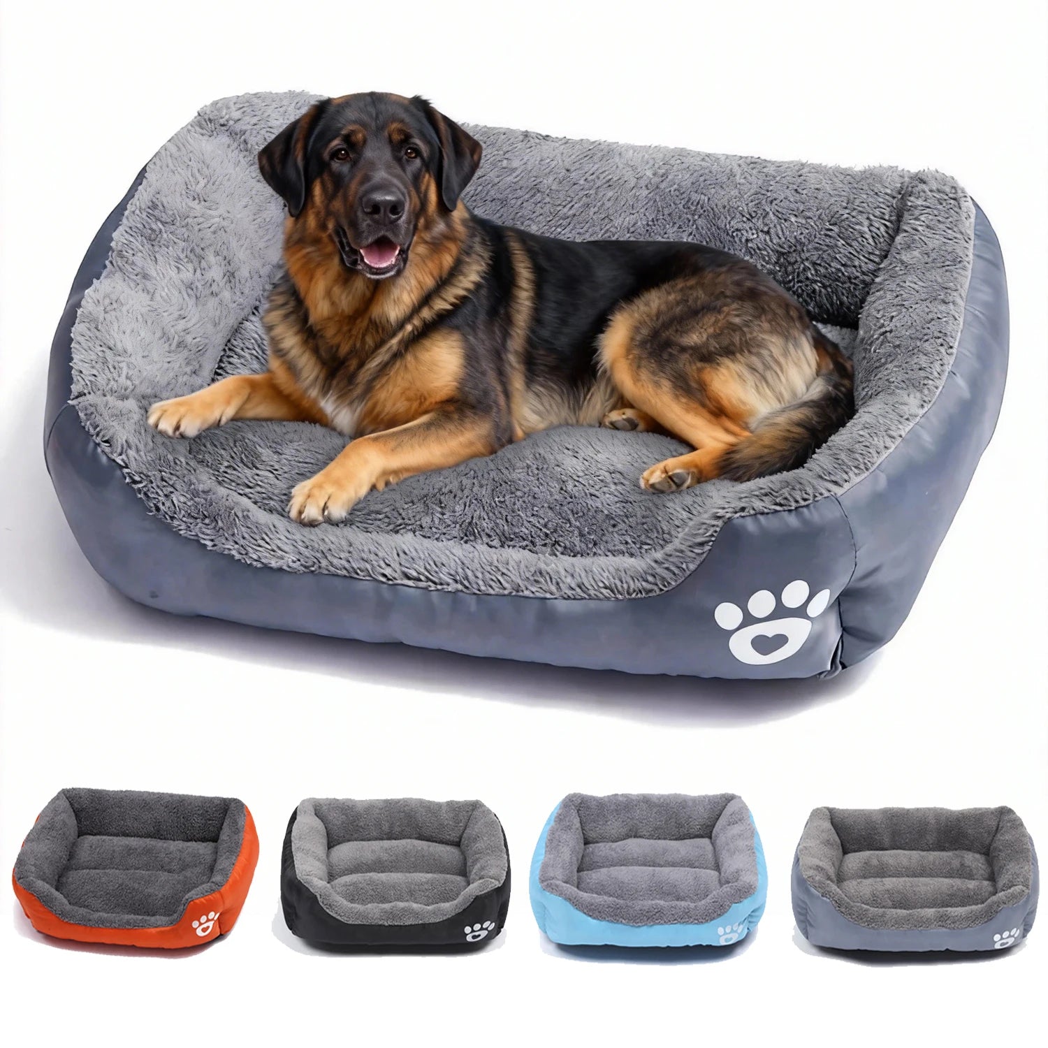 Soft Plush Dog Bed for Medium & Large Dogs | Washable Cozy Pet Sofa