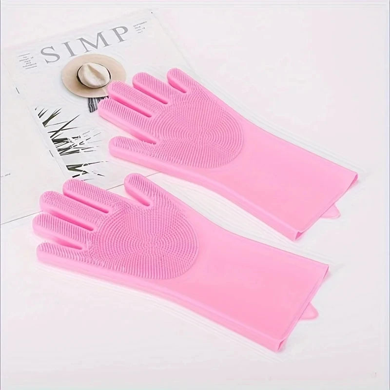 Pet Bathing & Grooming Gloves for Dogs & Cats | Silicone Scrubber