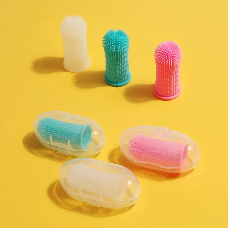 Soft Silicone Finger Toothbrush for Dogs & Cats | Pet Dental Care