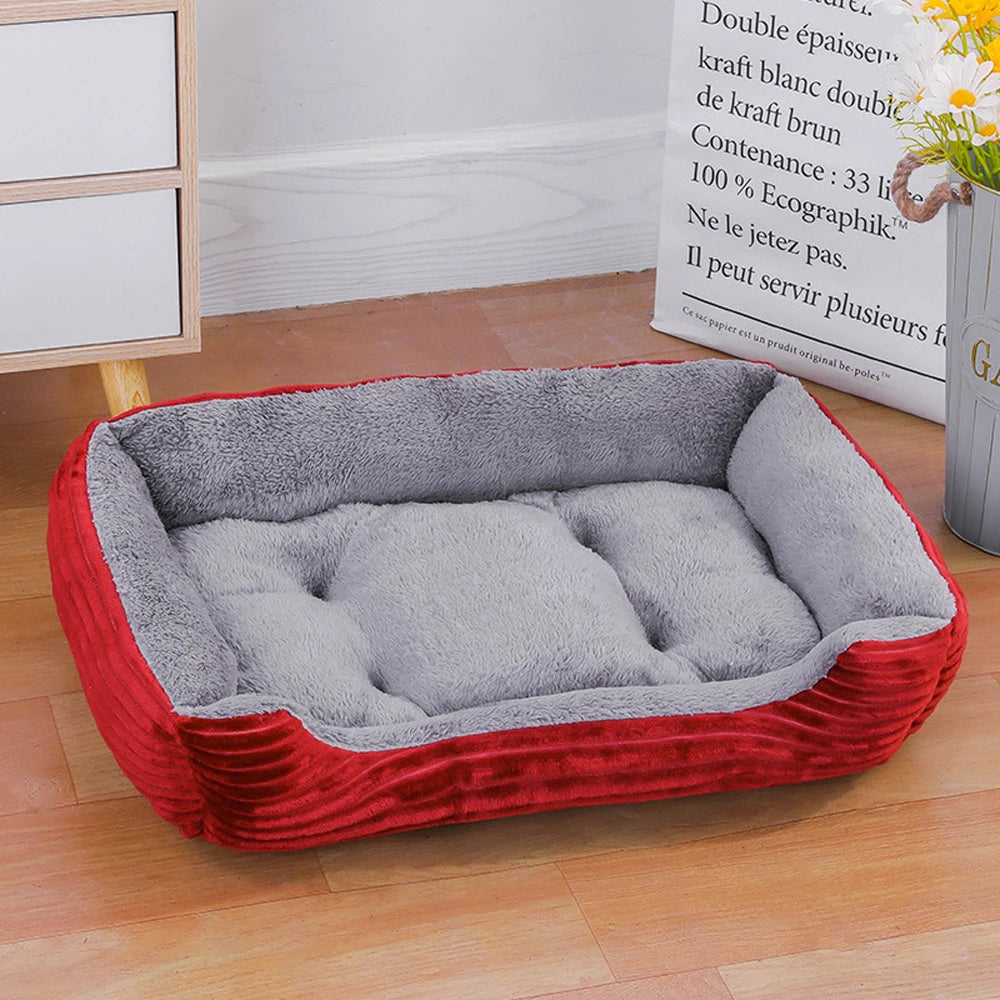 Soft Plush Dog Bed for Medium & Large Dogs | Washable Cozy Pet Sofa