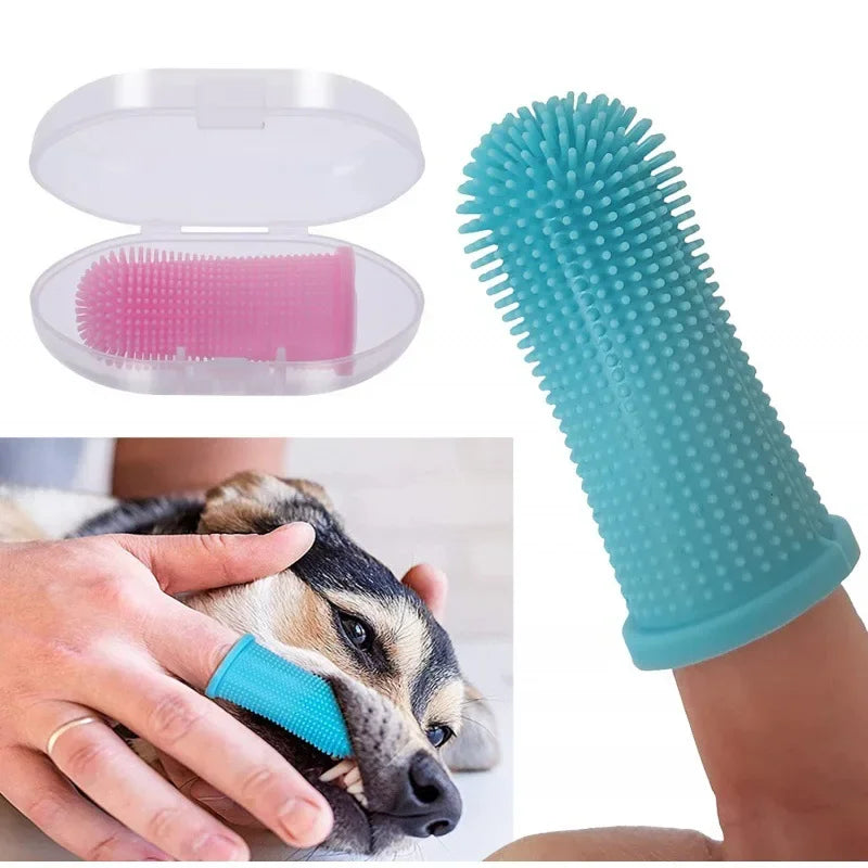 Soft Silicone Finger Toothbrush for Dogs & Cats | Pet Dental Care