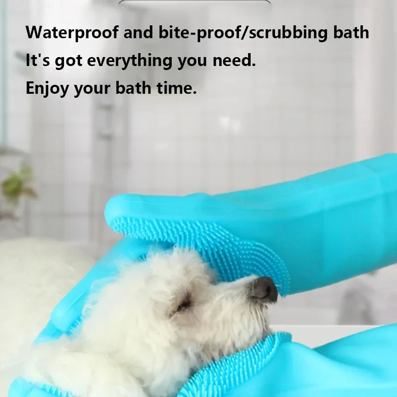 Pet Bathing & Grooming Gloves for Dogs & Cats | Silicone Scrubber