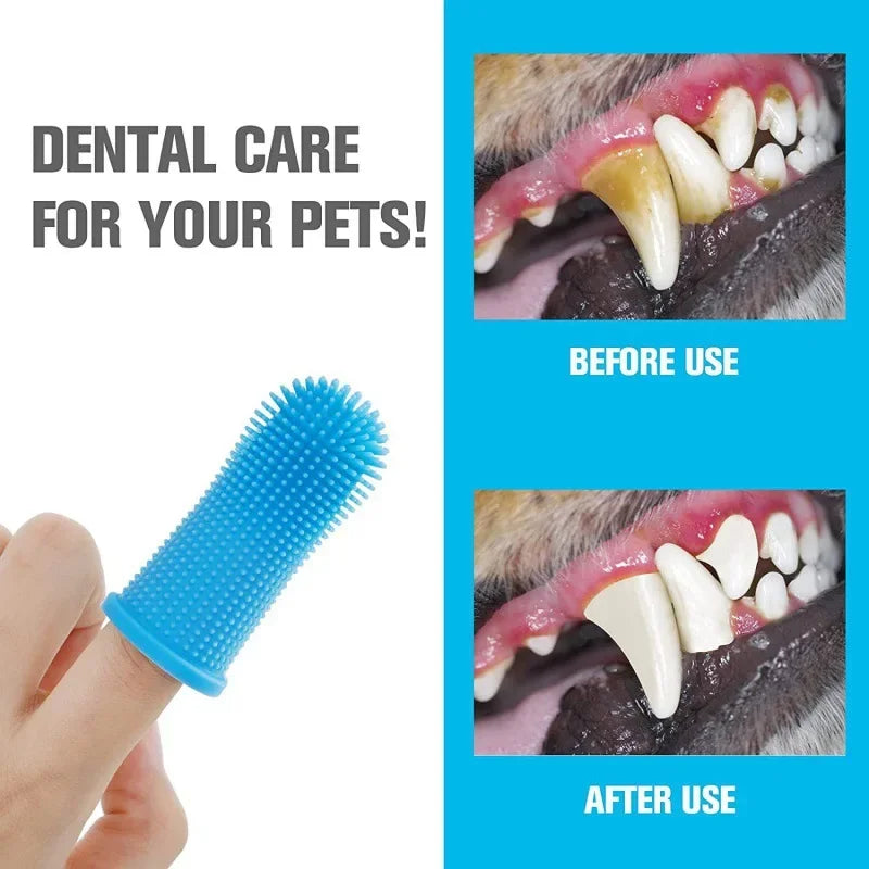 Soft Silicone Finger Toothbrush for Dogs & Cats | Pet Dental Care