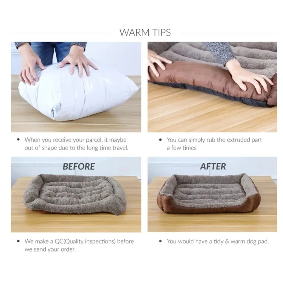 Soft Plush Dog Bed for Medium & Large Dogs | Washable Cozy Pet Sofa